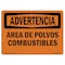 Signmission Safety Sign, OSHA WARNING, 5" Height, 7" Width, Combustible Dust Area Spanish, Landscape OS-WS-D-57-L-12526 - alternate 1
